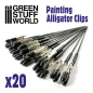 Preview: Green Stuff Klammer Airbrush Krokodilklemmen x20